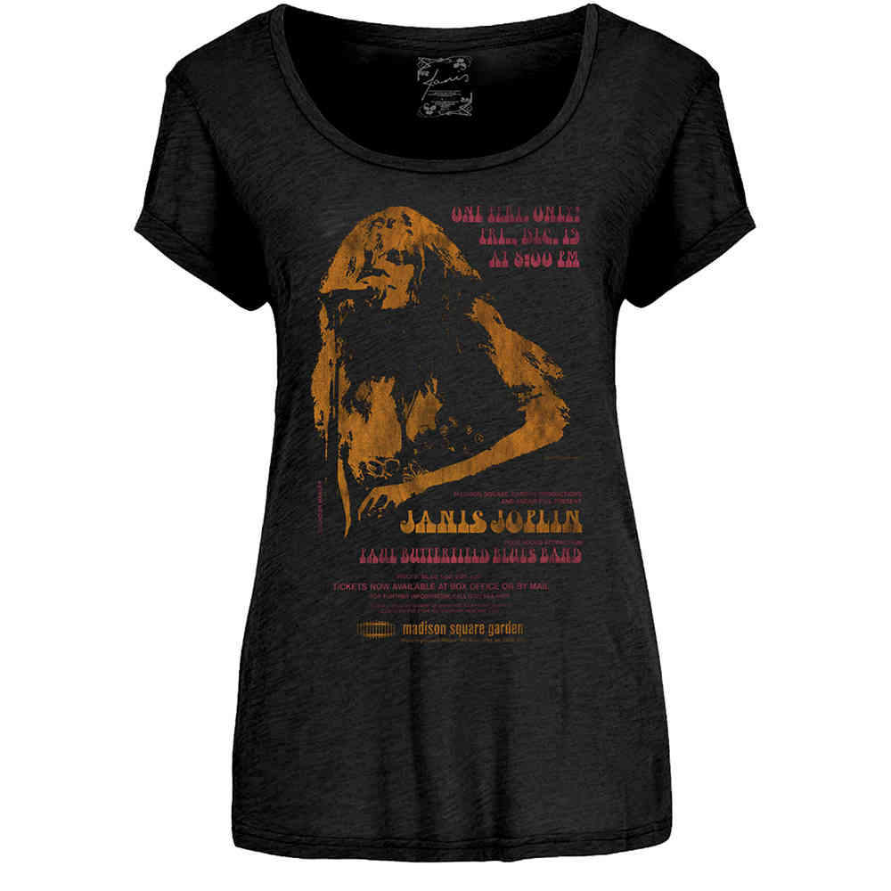 Janis Joplin - Madison Square Garden Ladies Tshirt - Black